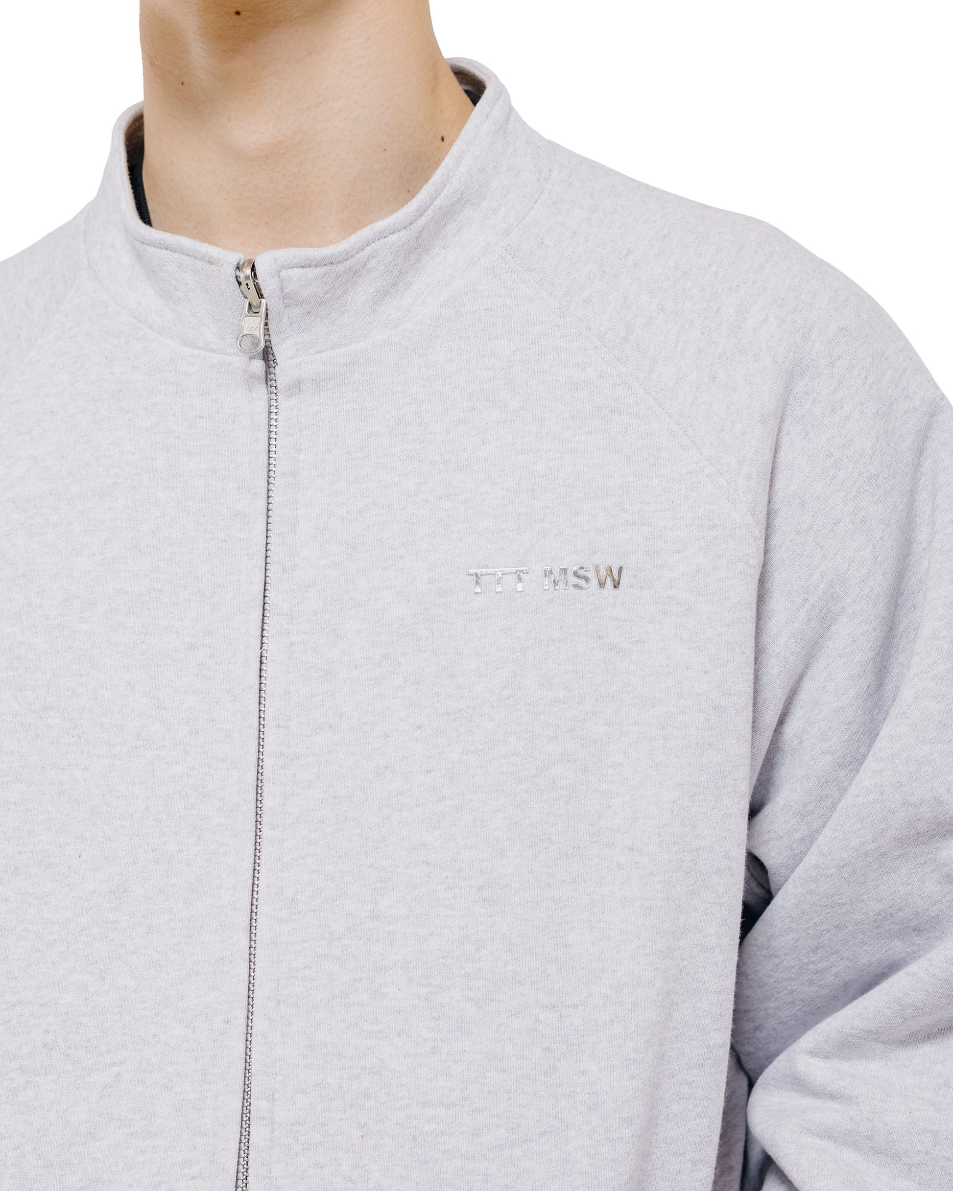 TTT MSW Zip Up Crew Neck Sweat Ash