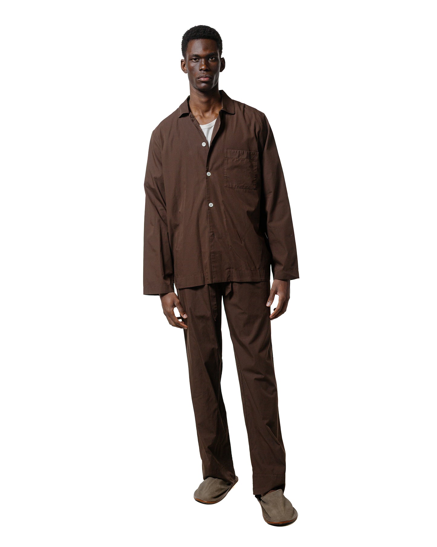lost & found TEKLA Tekla Poplin Pyjama Pants Coffee