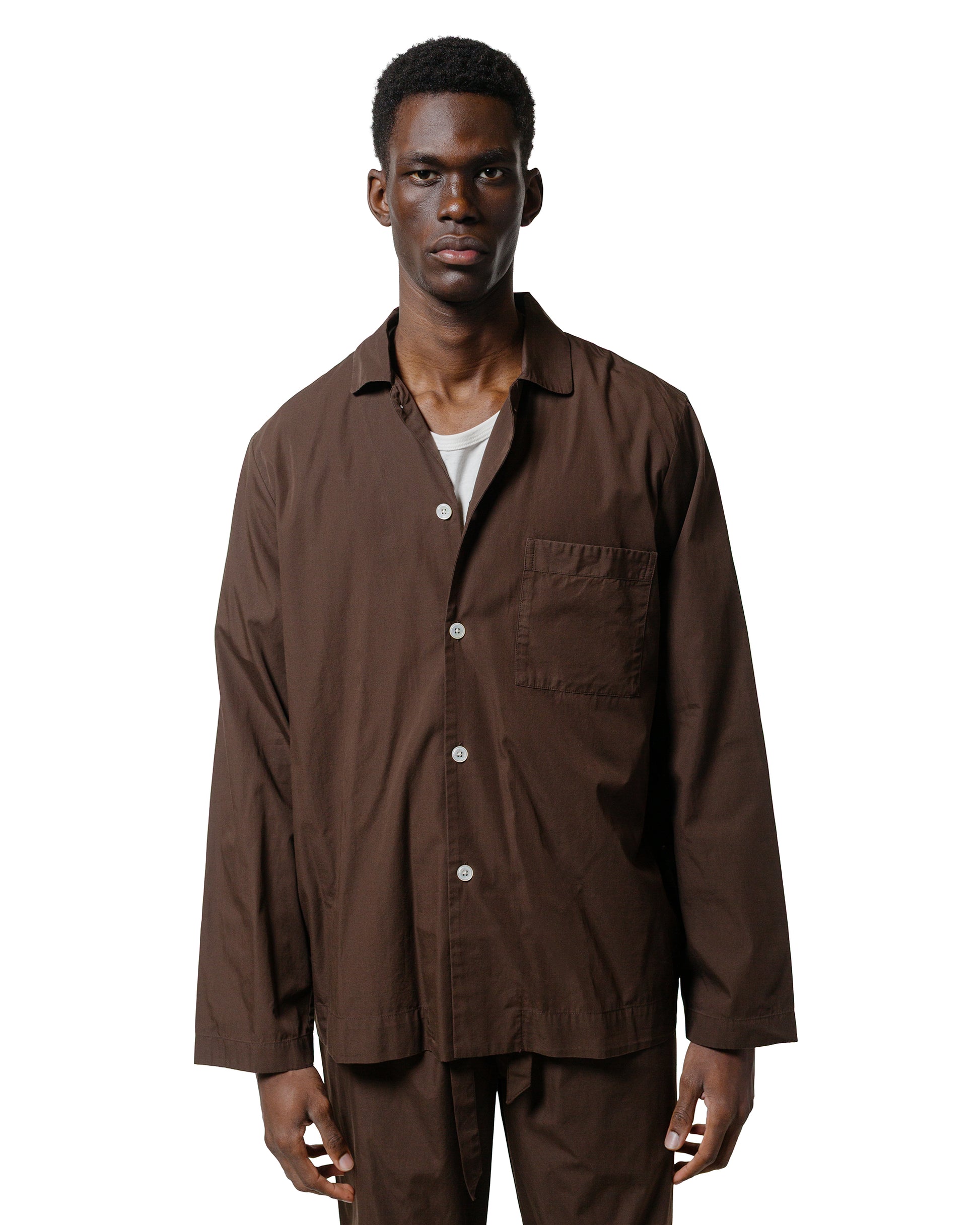 lost & found TEKLA Tekla Poplin Pyjama Shirt Coffee