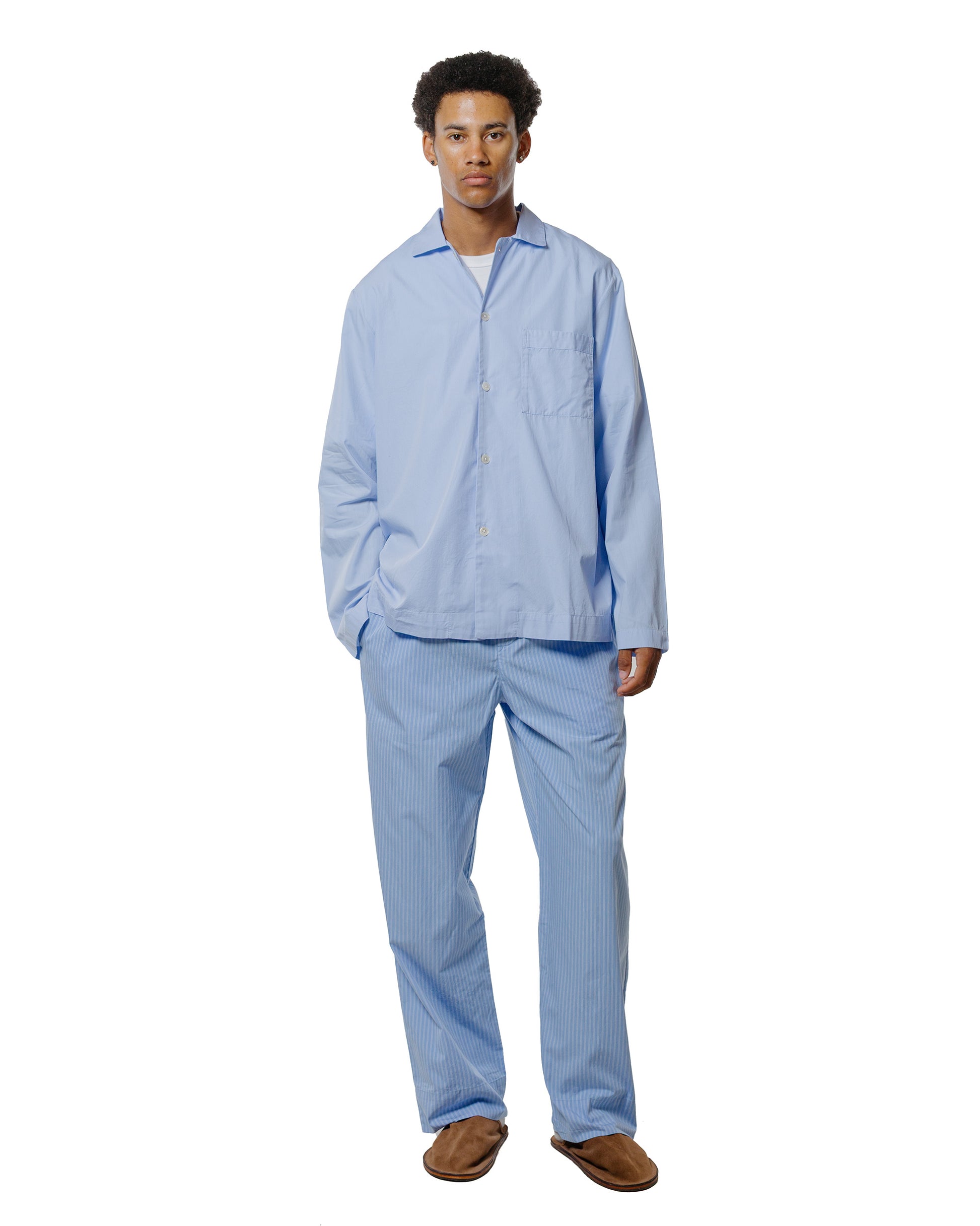lost & found TEKLA Tekla Poplin Pyjama Shirt Shirt Blue