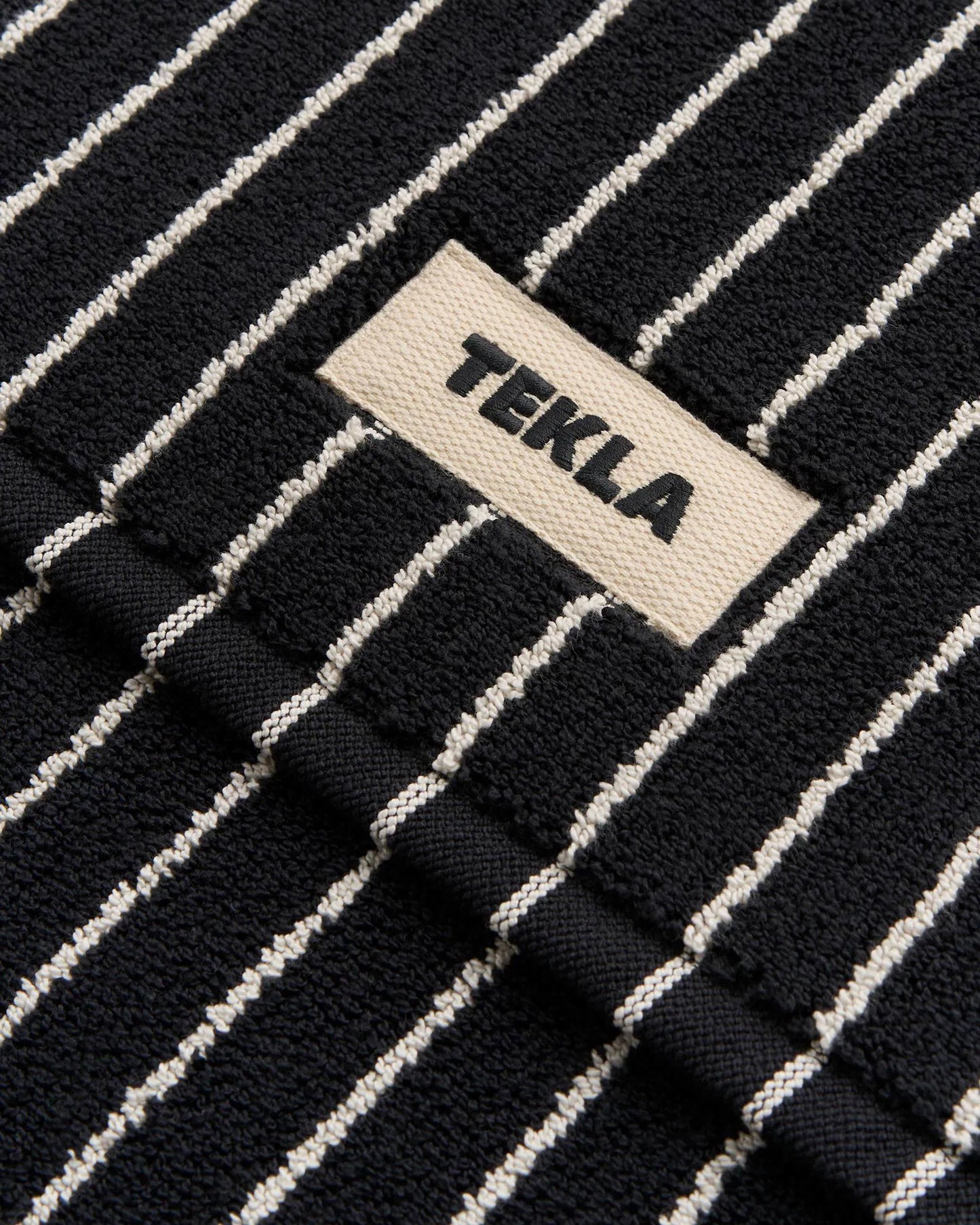 lost & found TEKLA Tekla Terry Bath Mat Black Stripes