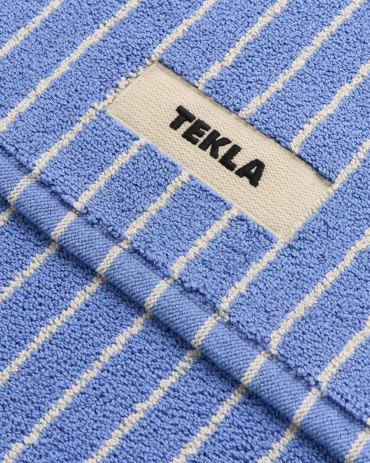 lost & found TEKLA Tekla Terry Bath Mat Clear Blue Stripes