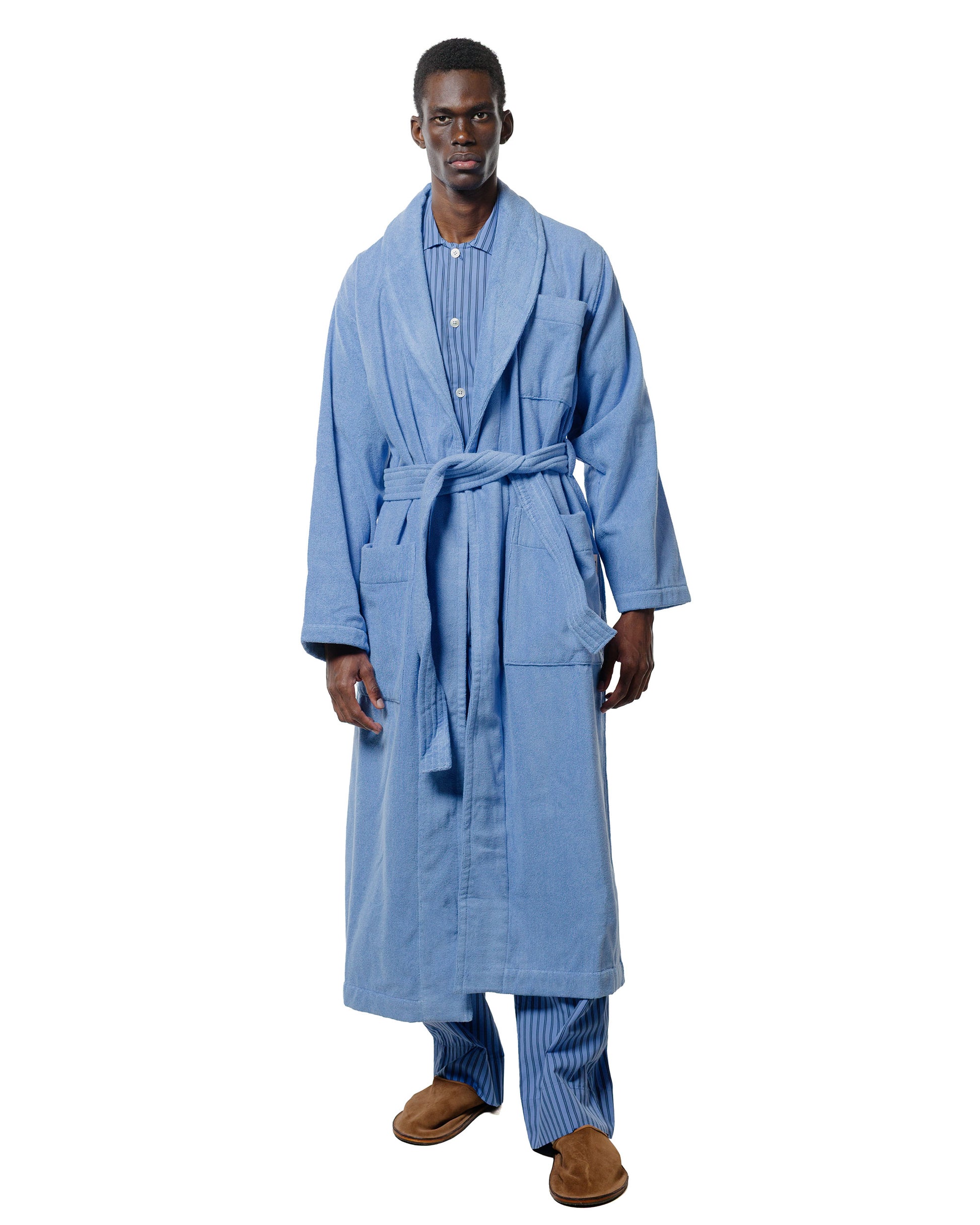 lost & found TEKLA Tekla Terry Classic Bathrobe Clear Blue