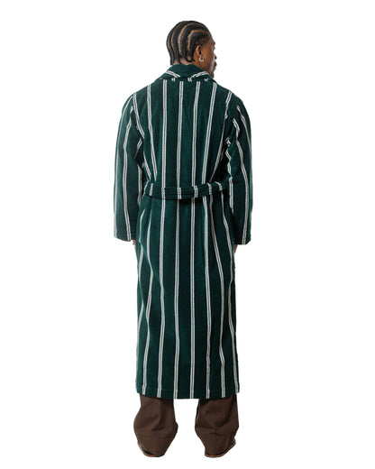 lost & found TEKLA Tekla Terry Classic Bathrobe Forest Green Stripes