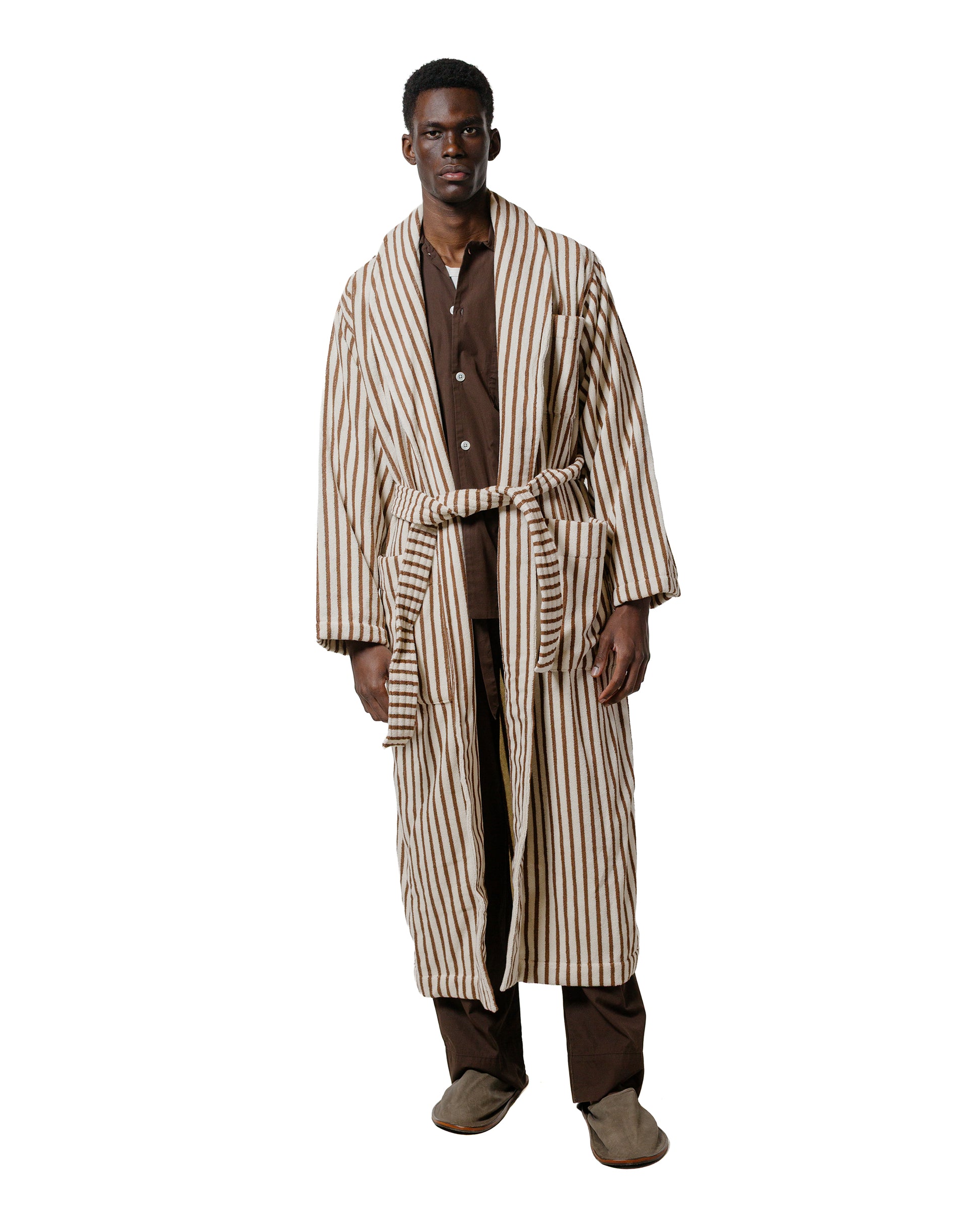 lost & found TEKLA Tekla Terry Classic Bathrobe Kodiak Stripes