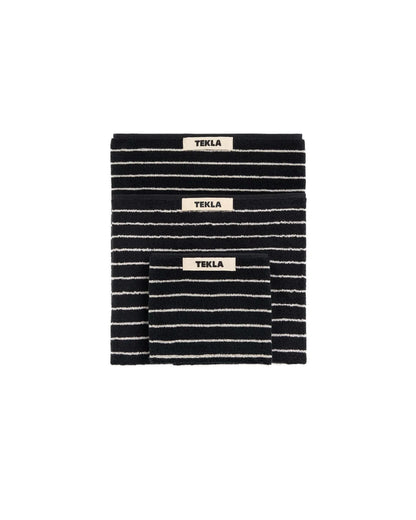 lost & found TEKLA Tekla Terry Washcloth Black Stripes