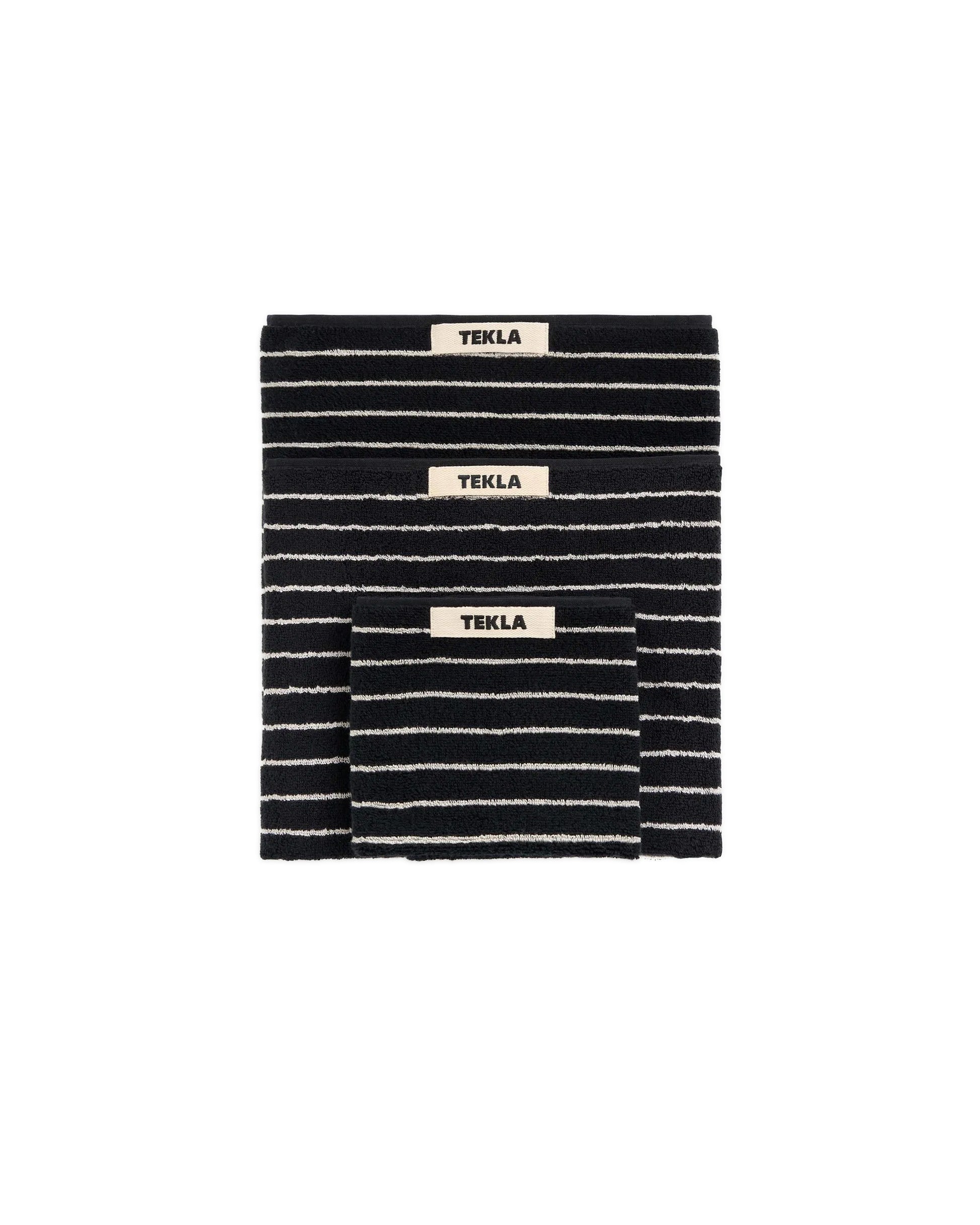 lost & found TEKLA Tekla Terry Bath Towel Black Stripes