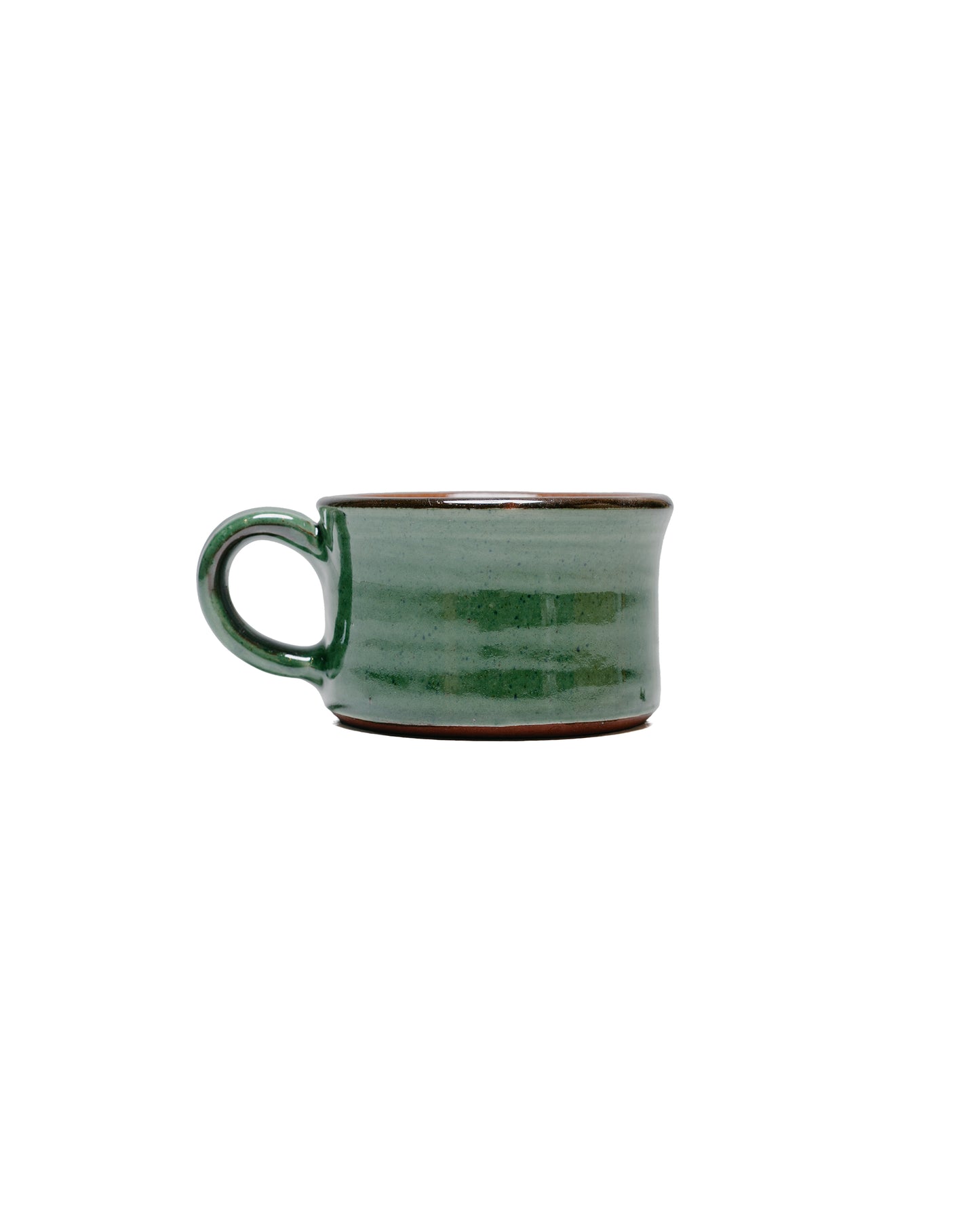 lost & found Tender Tender Half Height Coffee Mug Red Clay Green Glaze