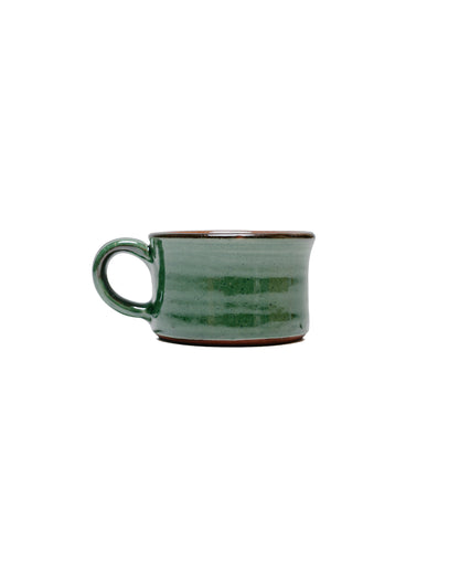 lost & found Tender Tender Half Height Coffee Mug Red Clay Green Glaze