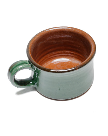 lost & found Tender Tender Half Height Coffee Mug Red Clay Green Glaze