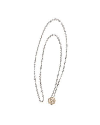lost & found Tender Tender Penna Button Necklace Brass and .925 Silver Polished