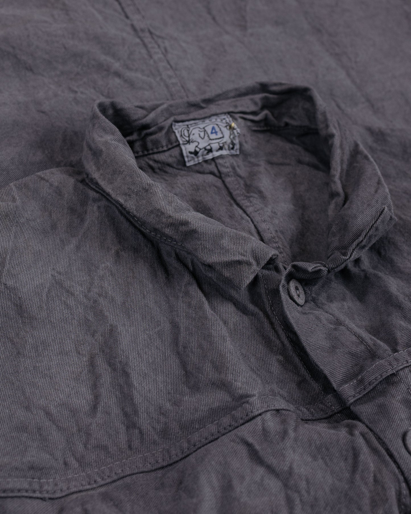 lost & found Tender Tender Type 401 Pleat Pocket Shirt Cotton Drop Cloth Grey Logwood