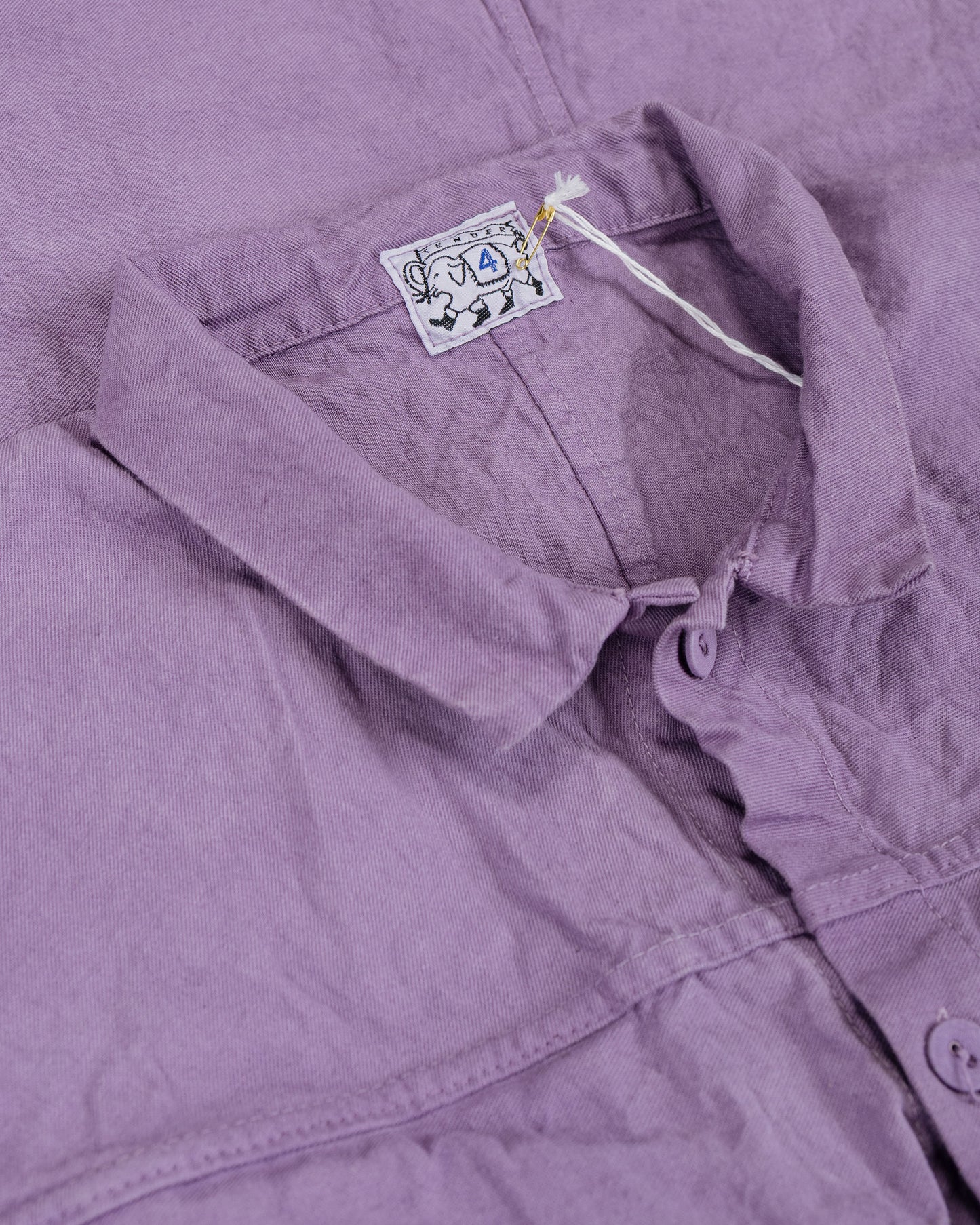lost & found Tender Tender Type 401 Pleat Pocket Shirt Cotton Drop Cloth Purple Logwood