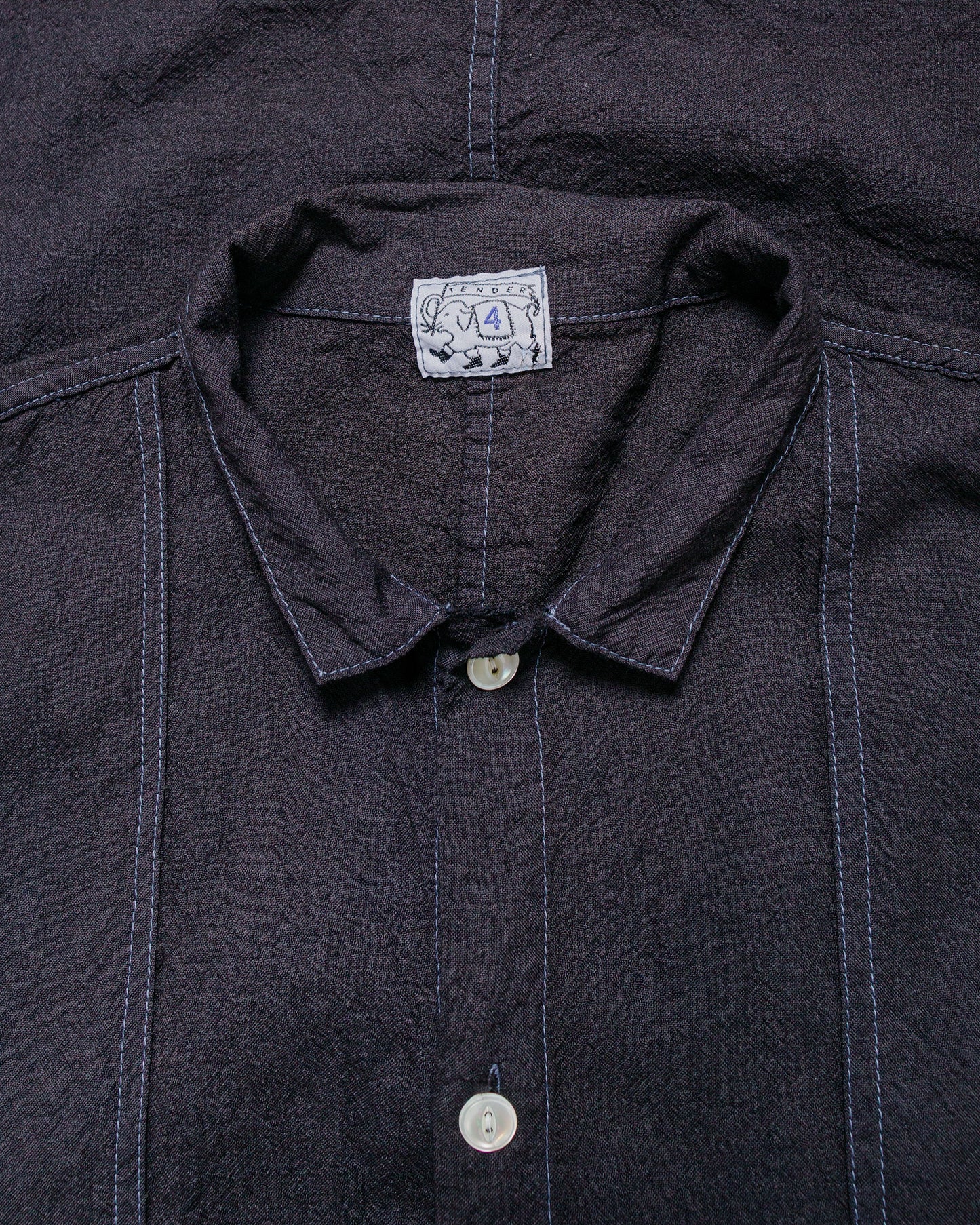 Tender Type 439 Stole Pocket Butterfly Shirt Wool Calico Black Hole