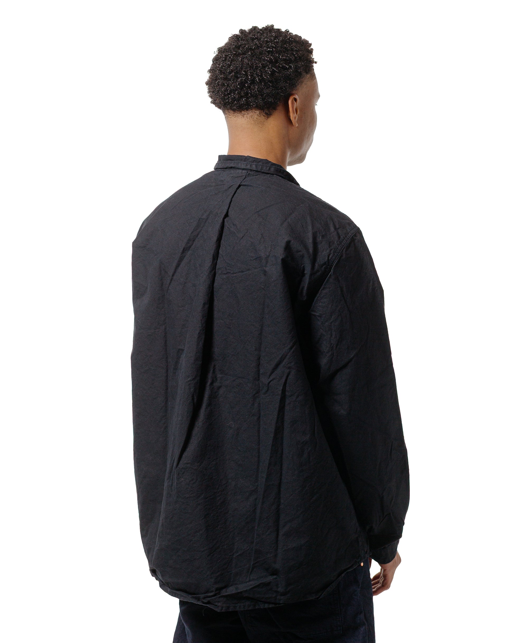 lost & found Tender Tender Type 468 Flipped Collar Shirt Black Cotton Panama Hadal Blue