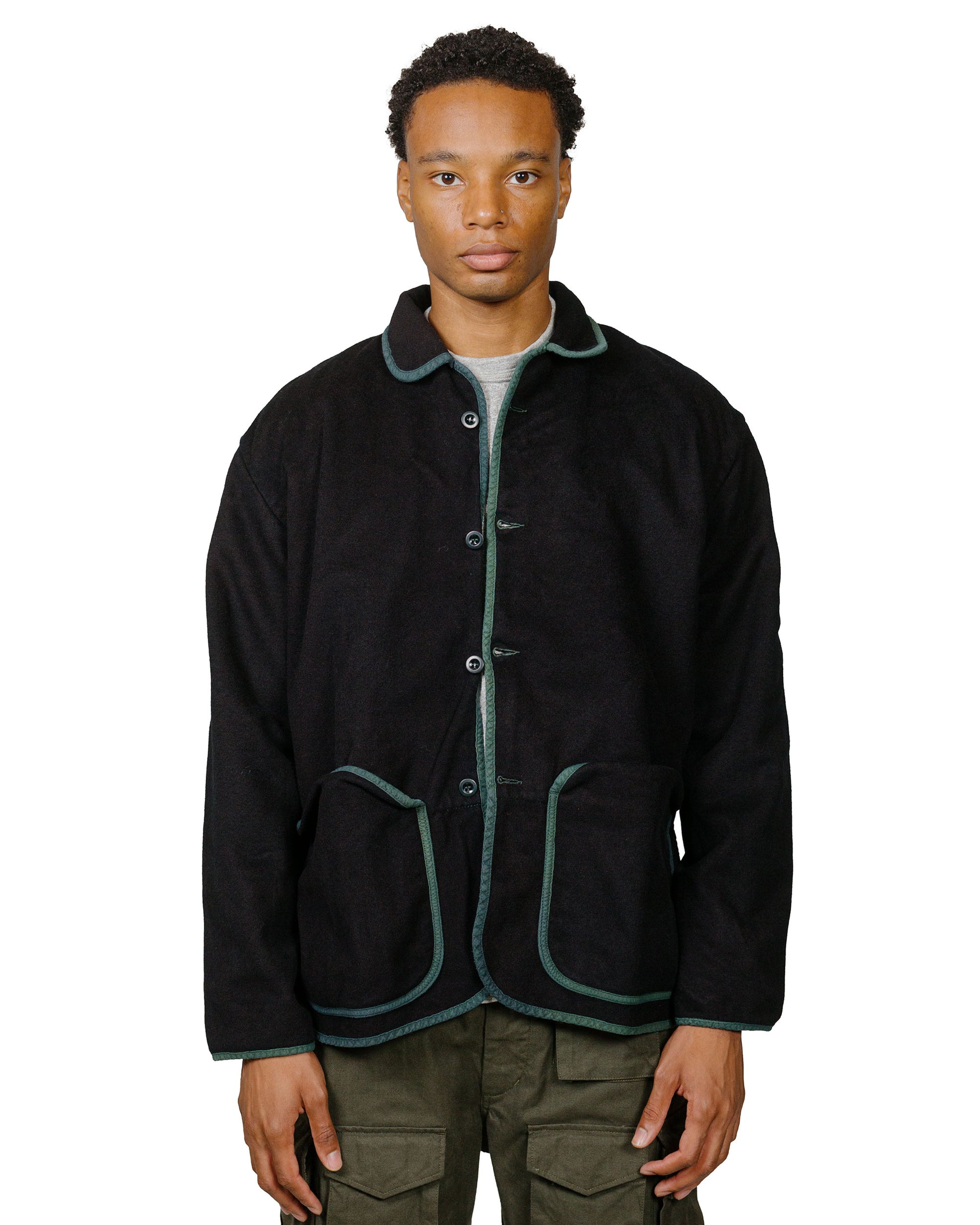 lost & found Tender Tender Type 942 Lobster Tail Jacket Green Wool Baize Hadal Blue