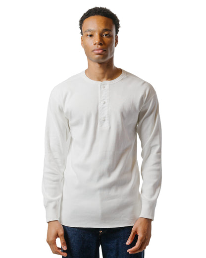 lost & found The Real McCoy's The Real McCoy's MC23111 Union Henley Undershirt L/S White