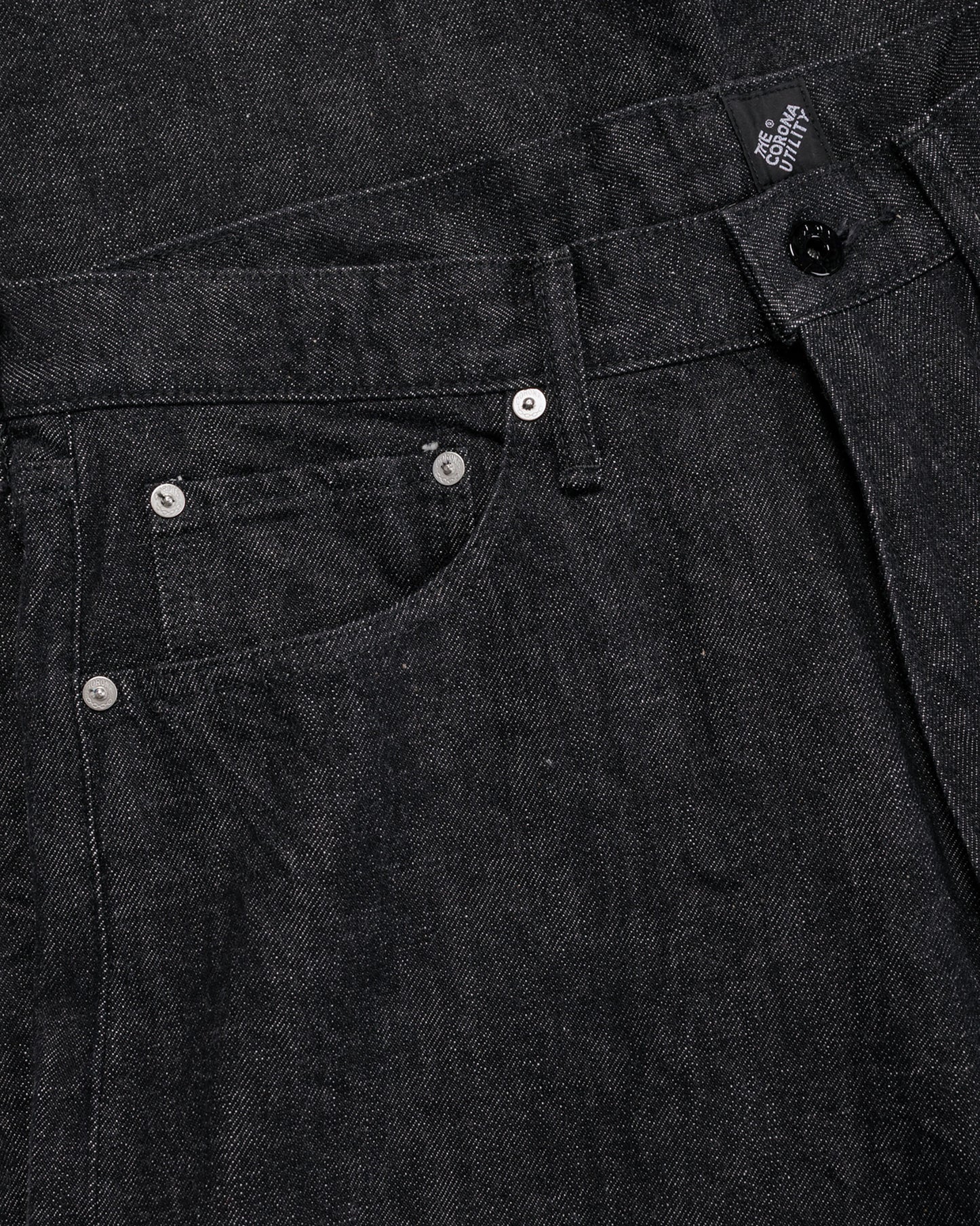 lost & found The Corona Utility The Corona Utility CP005 W05 Five Pocket 13.5oz Selvedge Denim Black
