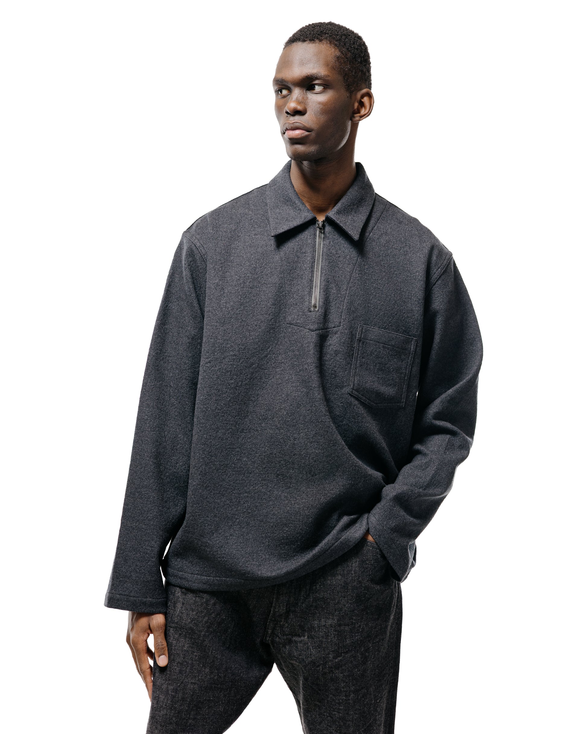 lost & found The Corona Utility The Corona Utility CSJ006 Half Zip Sailor Jacket Charcoal