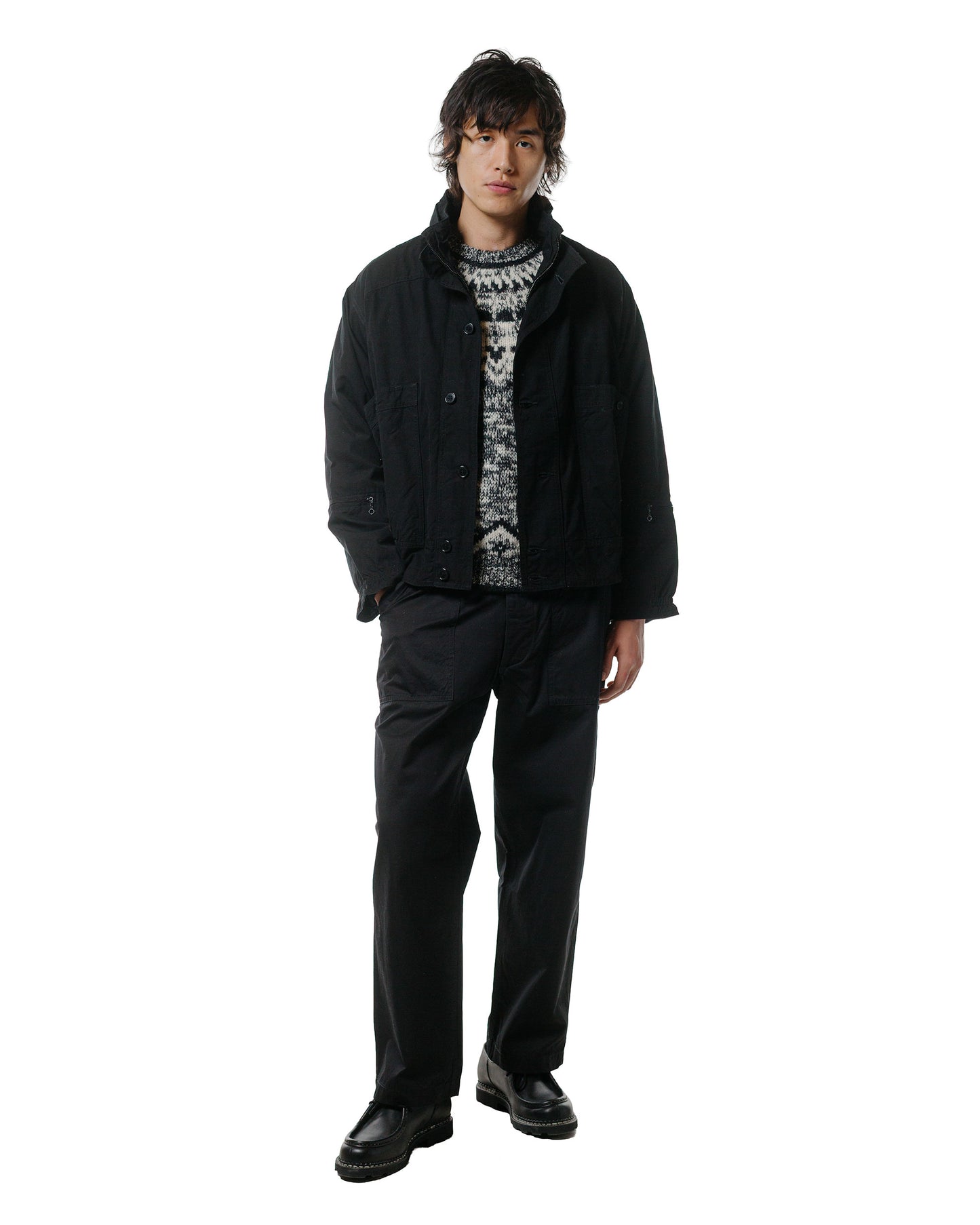 lost & found The Corona Utility The Corona Utility FP001 Fatigue Slacks 'Utility Slacks' High Density Chambray Gabardine Black