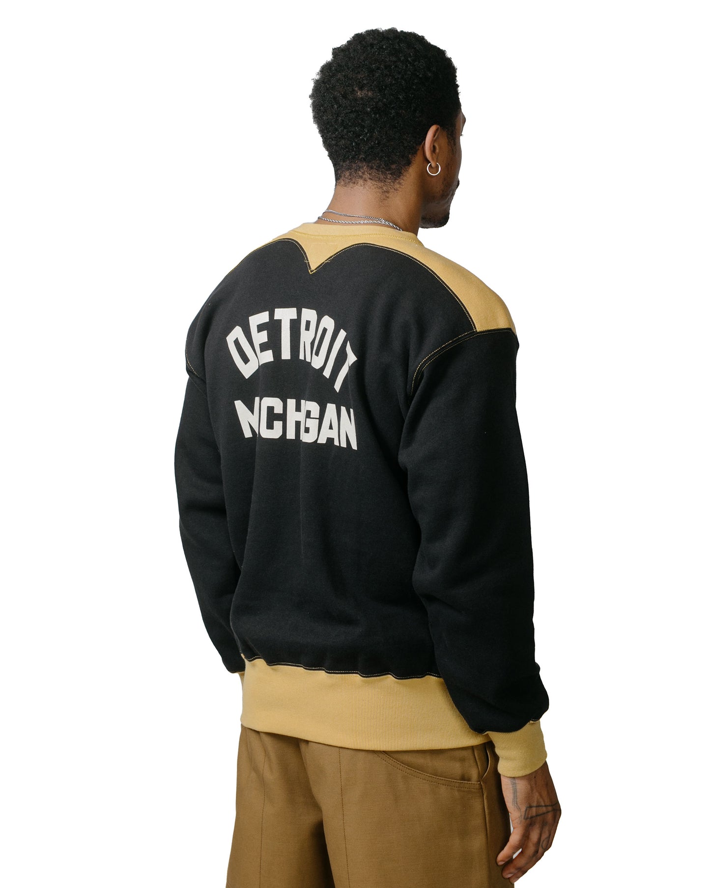 lost & found The Real McCoy's The Real McCoy's BC23105 Buco Two-Tone Sweatshirt / Buco Black/Corn
