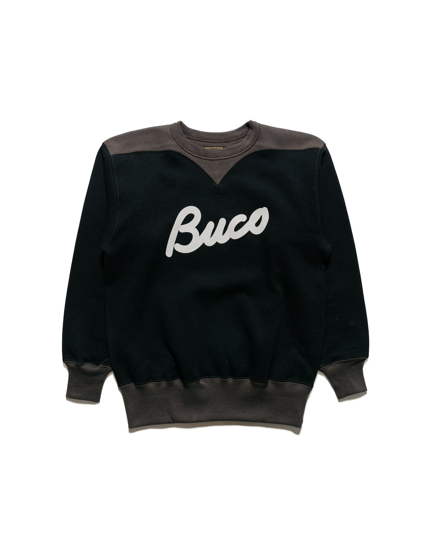 lost & found The Real McCoy's The Real McCoy's BC23105 Buco Two-Tone Sweatshirt / Buco Black/Grey
