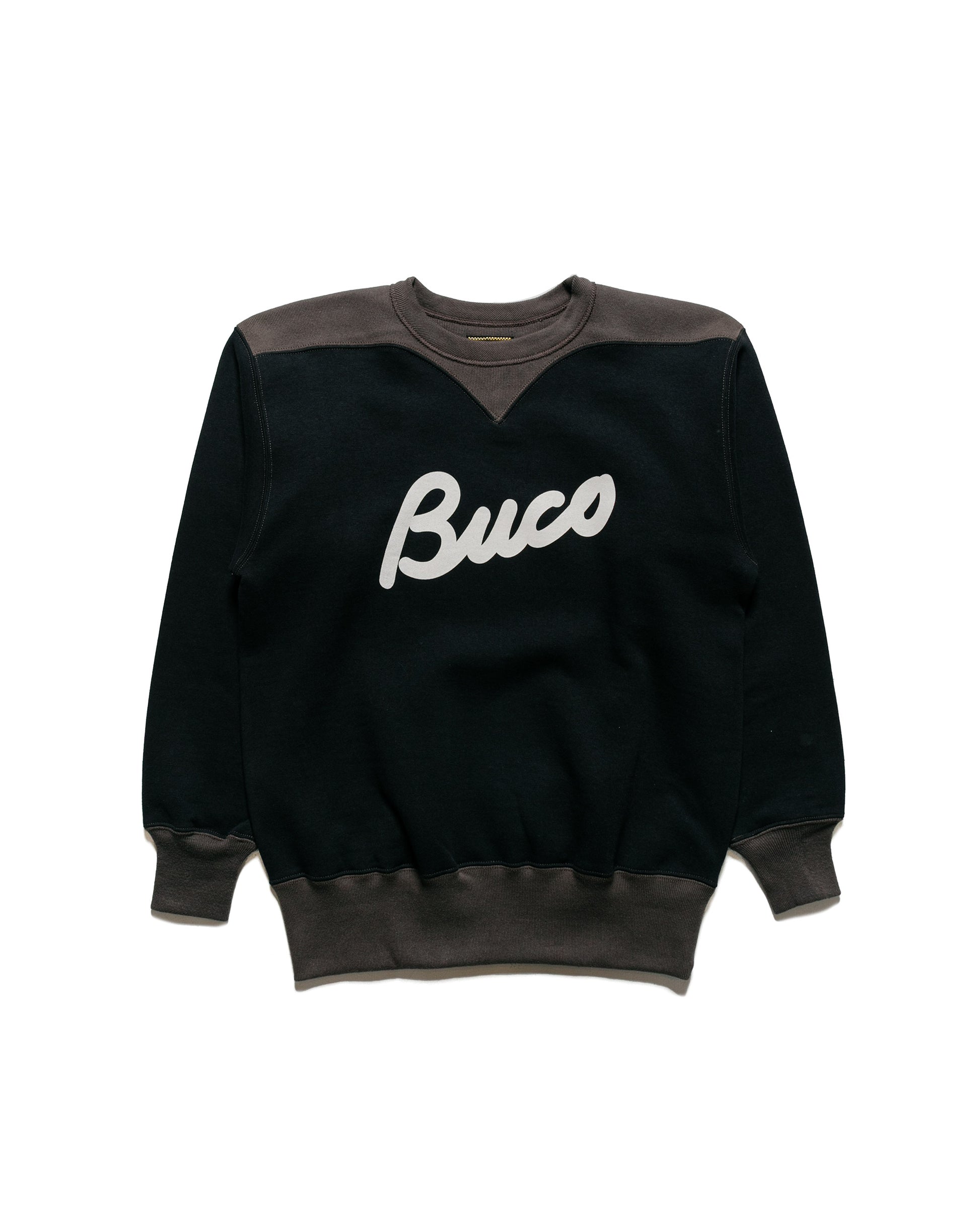 lost & found The Real McCoy's The Real McCoy's BC23105 Buco Two-Tone Sweatshirt / Buco Black/Grey