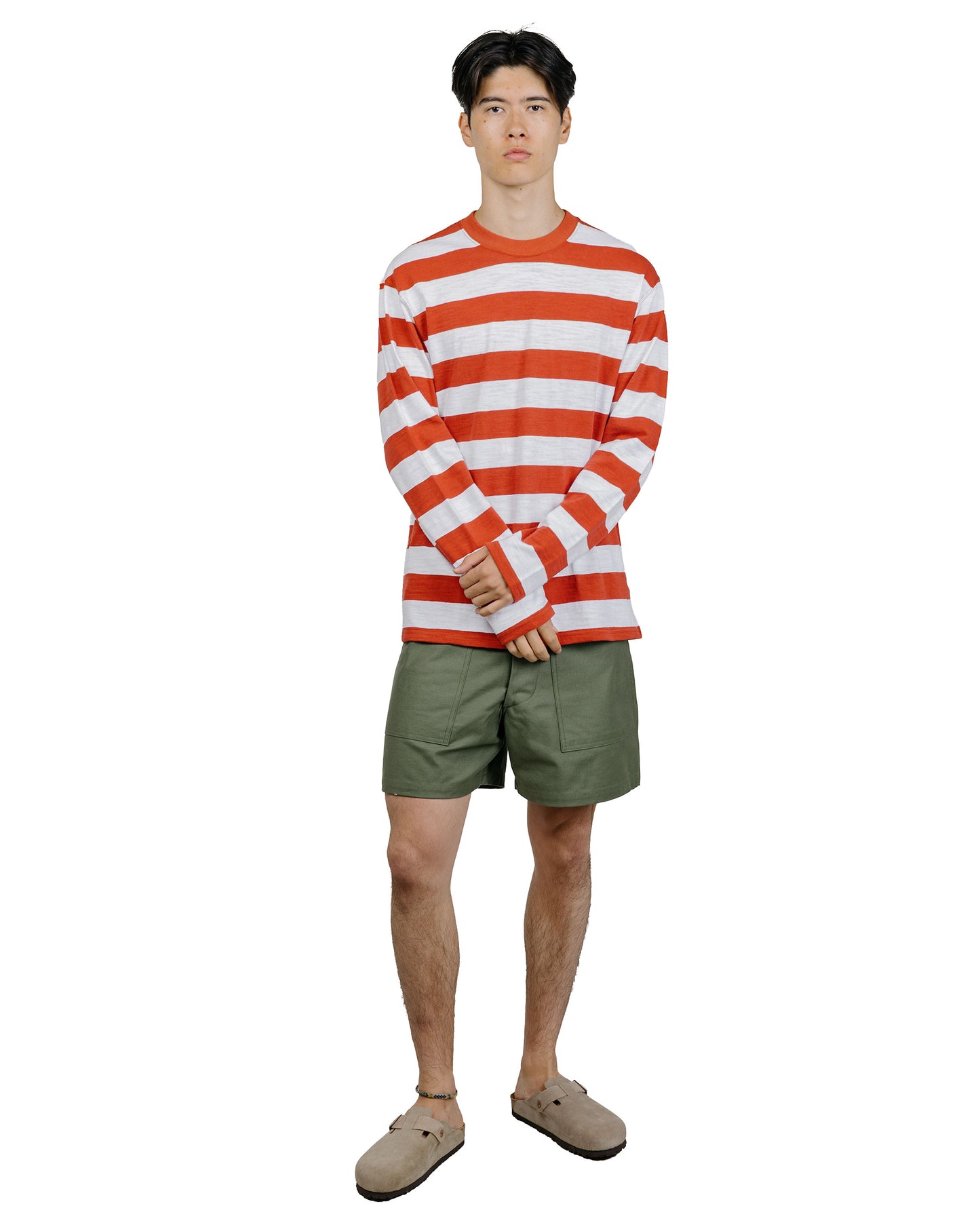The Real McCoy's BC24001 Buco Stripe Tee L/S White/Red
