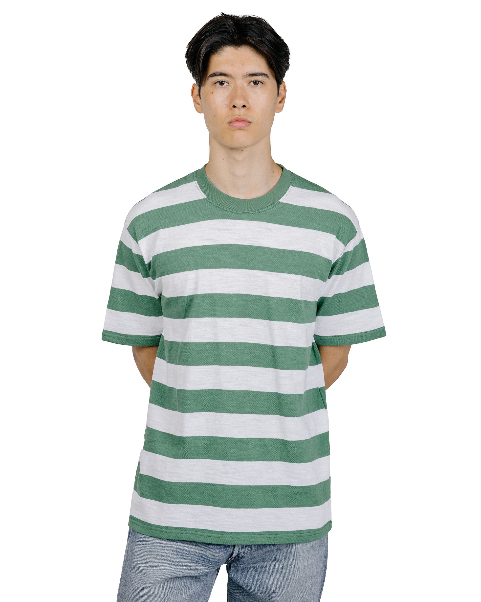 The Real McCoy's BC24002 Buco Stripe Tee SS WhiteGreen