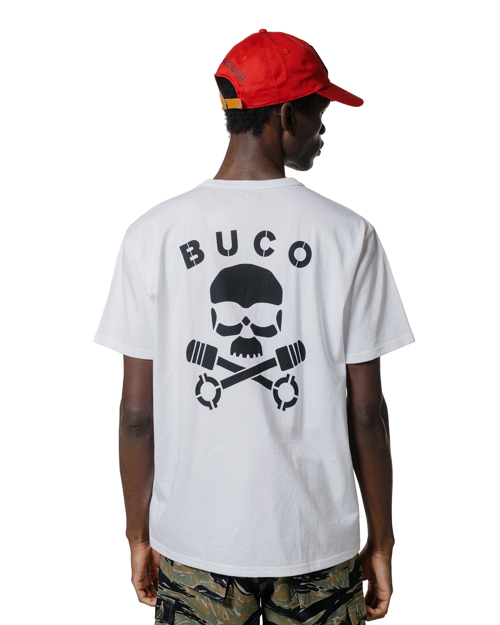 lost & found The Real McCoy's The Real McCoy's BC25003 Buco Tee / Skull Piston White