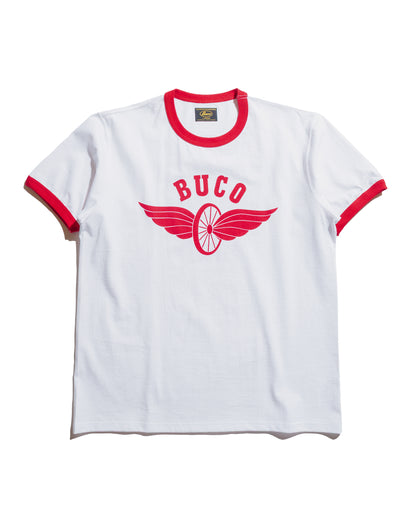 lost & found The Real McCoy's The Real McCoy's BC25004 Buco Tee / Flying Wheel White/Red