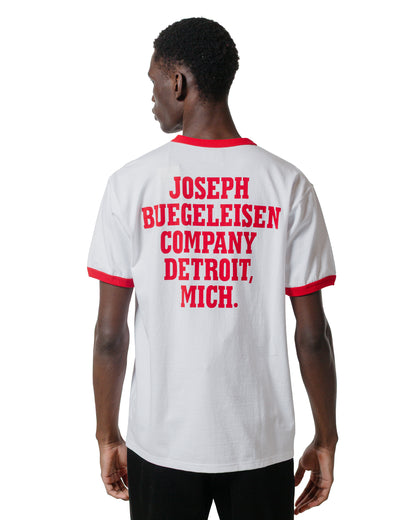 lost & found The Real McCoy's The Real McCoy's BC25004 Buco Tee / Flying Wheel White/Red