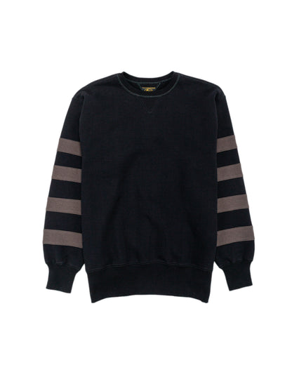 lost & found The Real McCoy's The Real McCoy's BC25101 Buco Striped-Sleeve Sweatshirt Black Charcoal
