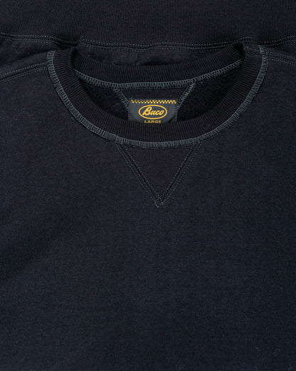 lost & found The Real McCoy's The Real McCoy's BC25101 Buco Striped-Sleeve Sweatshirt Black Charcoal