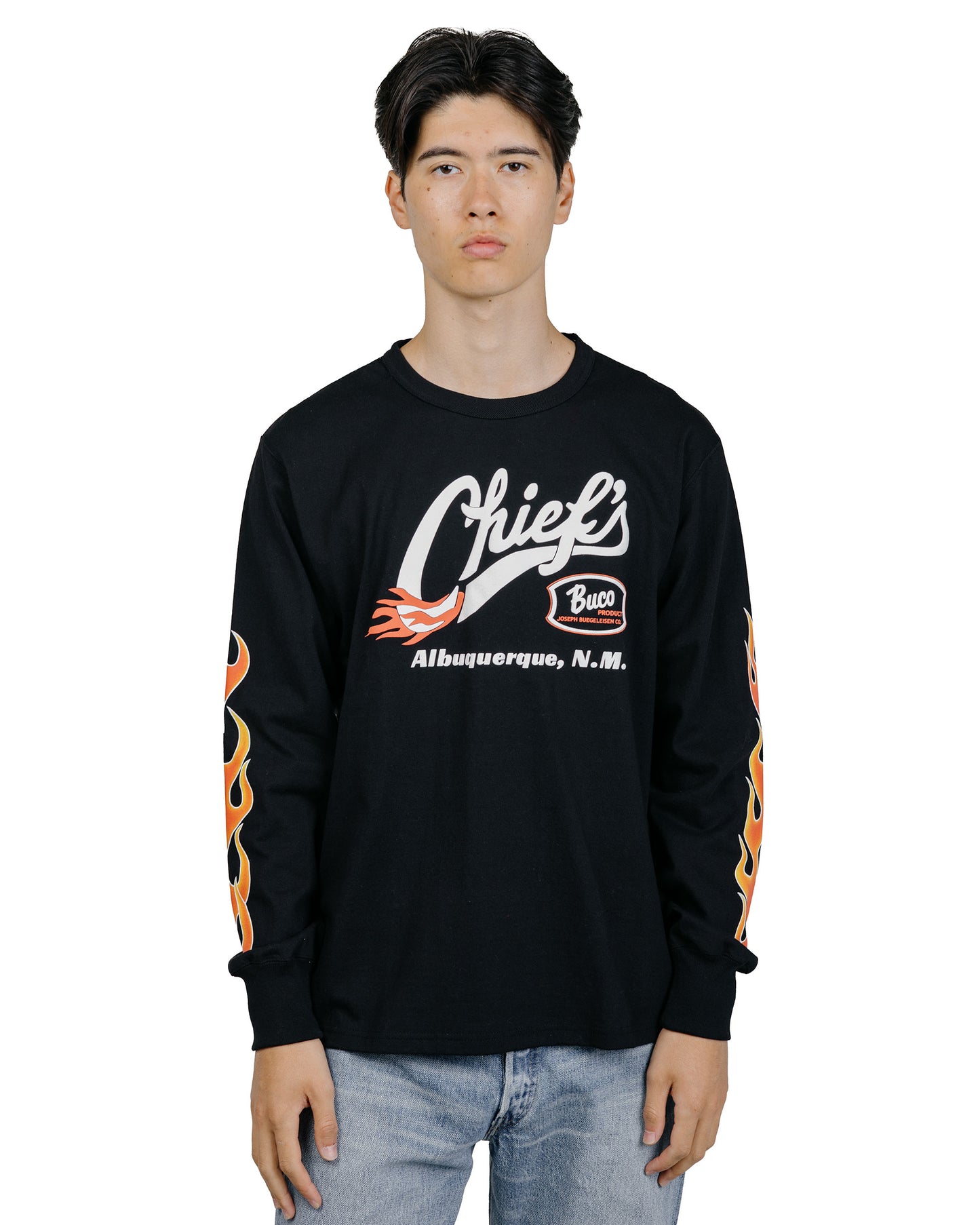 The Real McCoy's BC26005 BUCO LS Tee  Chiefs BlackRed