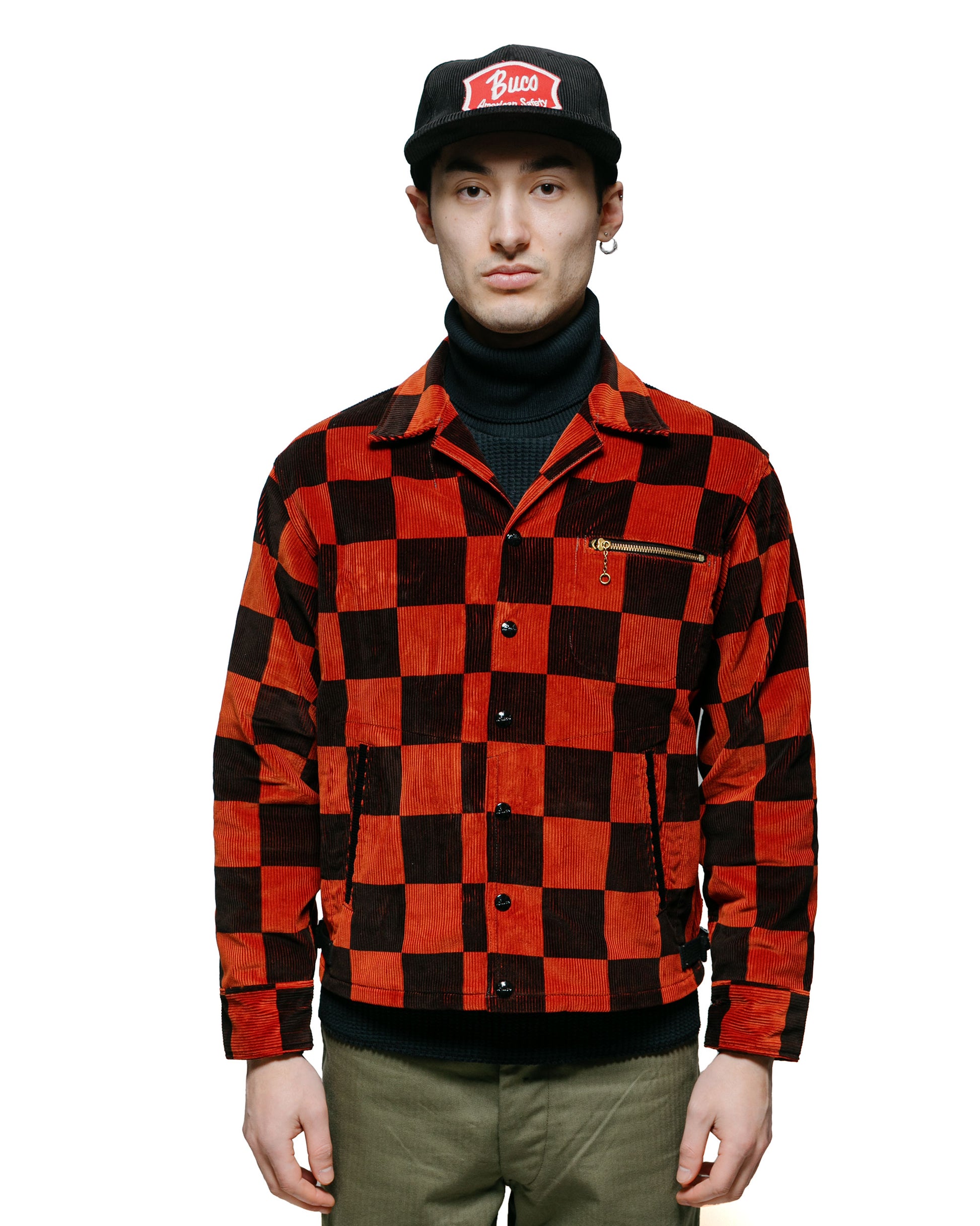lost & found The Real McCoy's The Real McCoy's BJ23103 Buco Checkered Corduroy Jacket Orange/Black