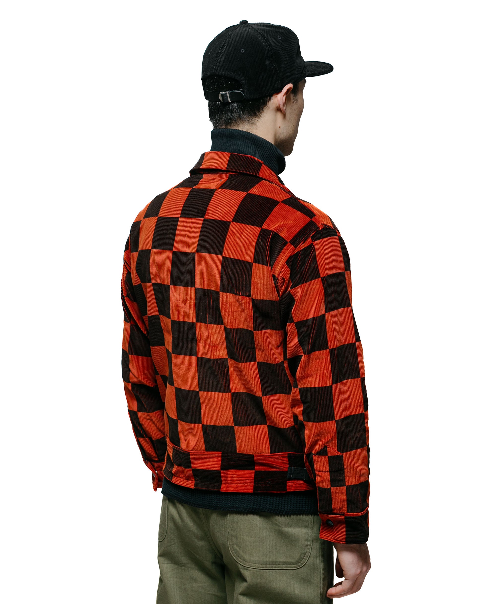 lost & found The Real McCoy's The Real McCoy's BJ23103 Buco Checkered Corduroy Jacket Orange/Black
