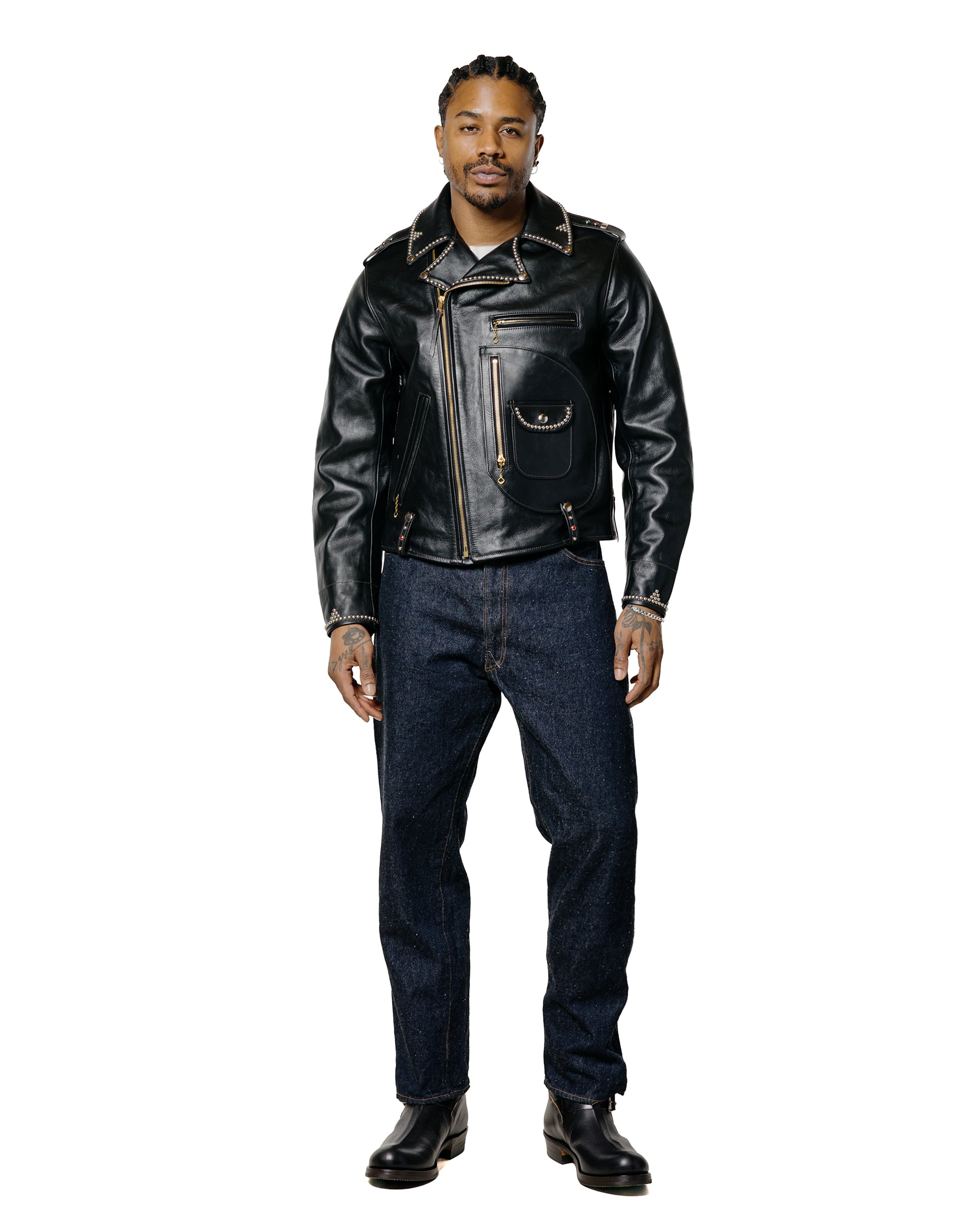 lost & found The Real McCoy's The Real McCoy's BJ24101 Buco J-24 Smoky Jim Leather Jacket Black