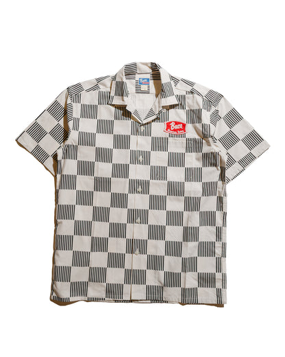 lost & found The Real McCoy's The Real McCoy's BS25002 Buco Striped-Checkered Shirt White/Black