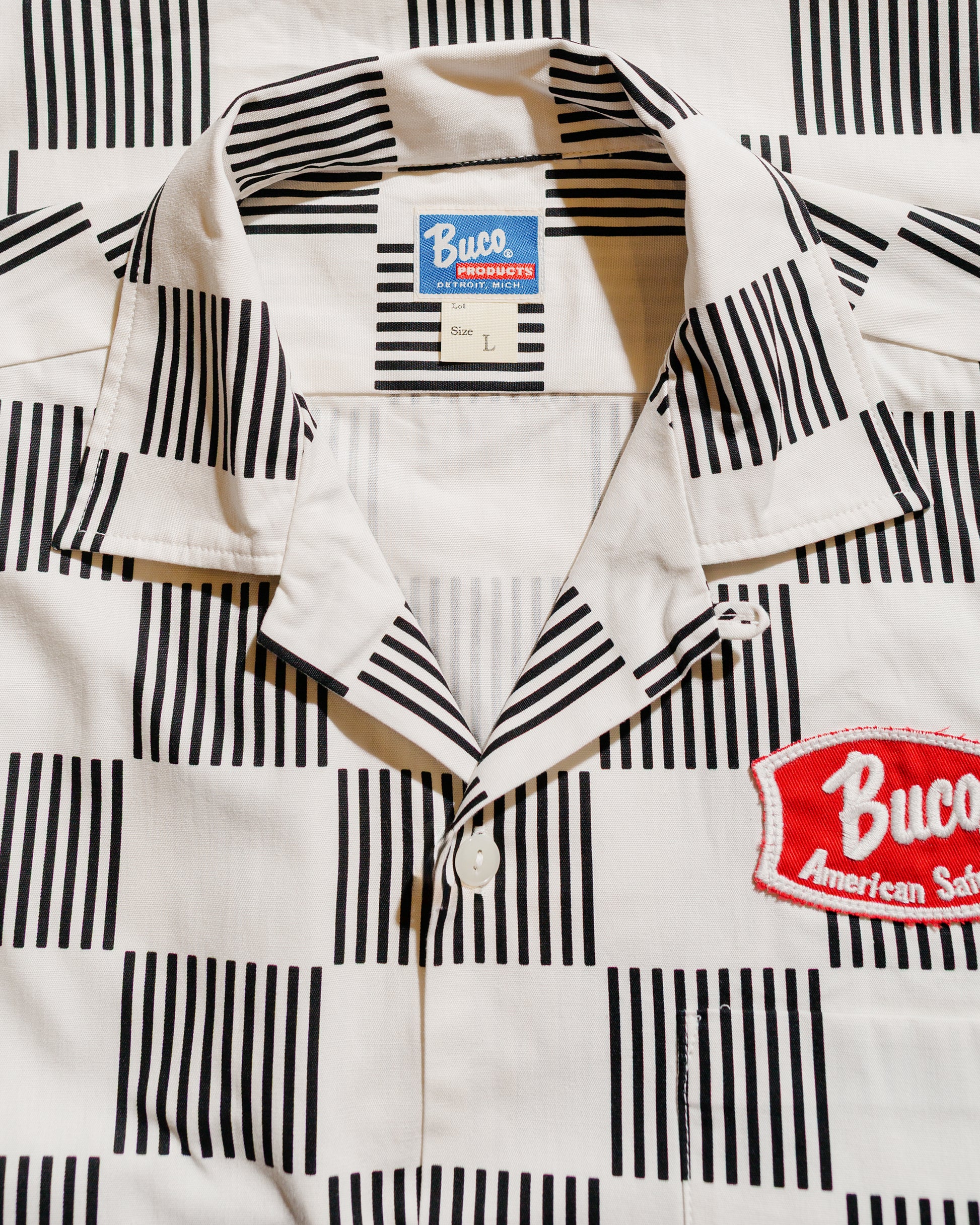 lost & found The Real McCoy's The Real McCoy's BS25002 Buco Striped-Checkered Shirt White/Black