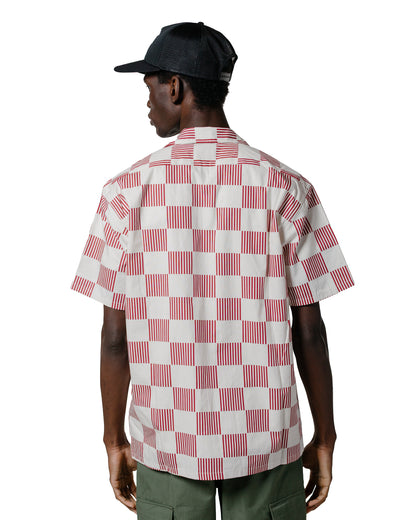 lost & found The Real McCoy's The Real McCoy's BS25002 Buco Striped-Checkered Shirt White/Red