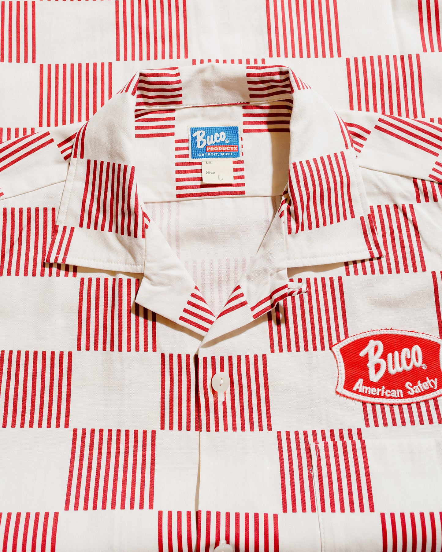 lost & found The Real McCoy's The Real McCoy's BS25002 Buco Striped-Checkered Shirt White/Red