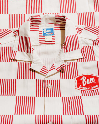 lost & found The Real McCoy's The Real McCoy's BS25002 Buco Striped-Checkered Shirt White/Red