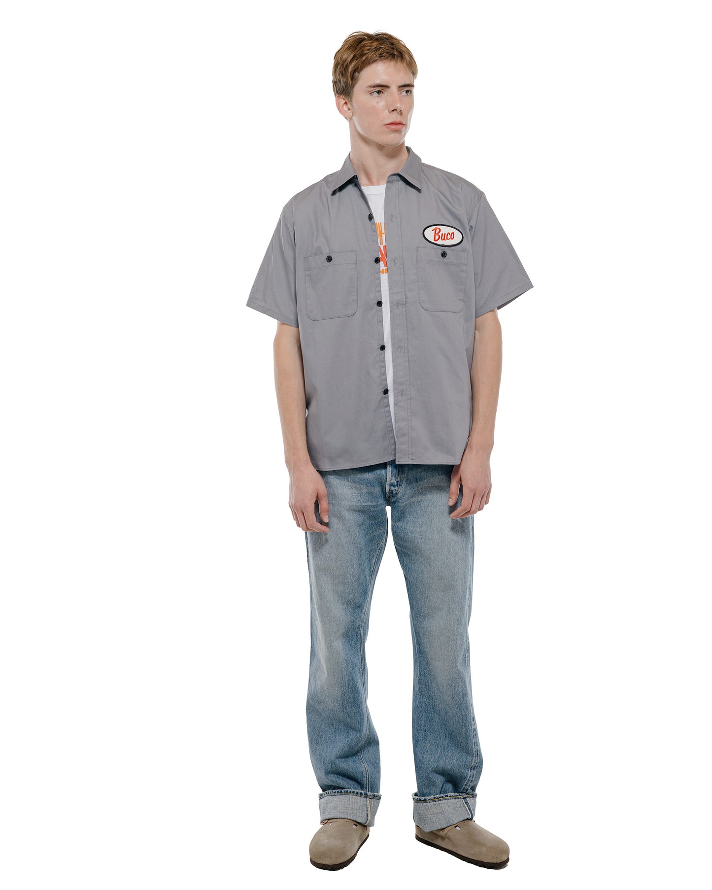 The Real McCoy's BS26001 Buco Workshirt S/S / Look At How Buco Did It! Cloud Gray