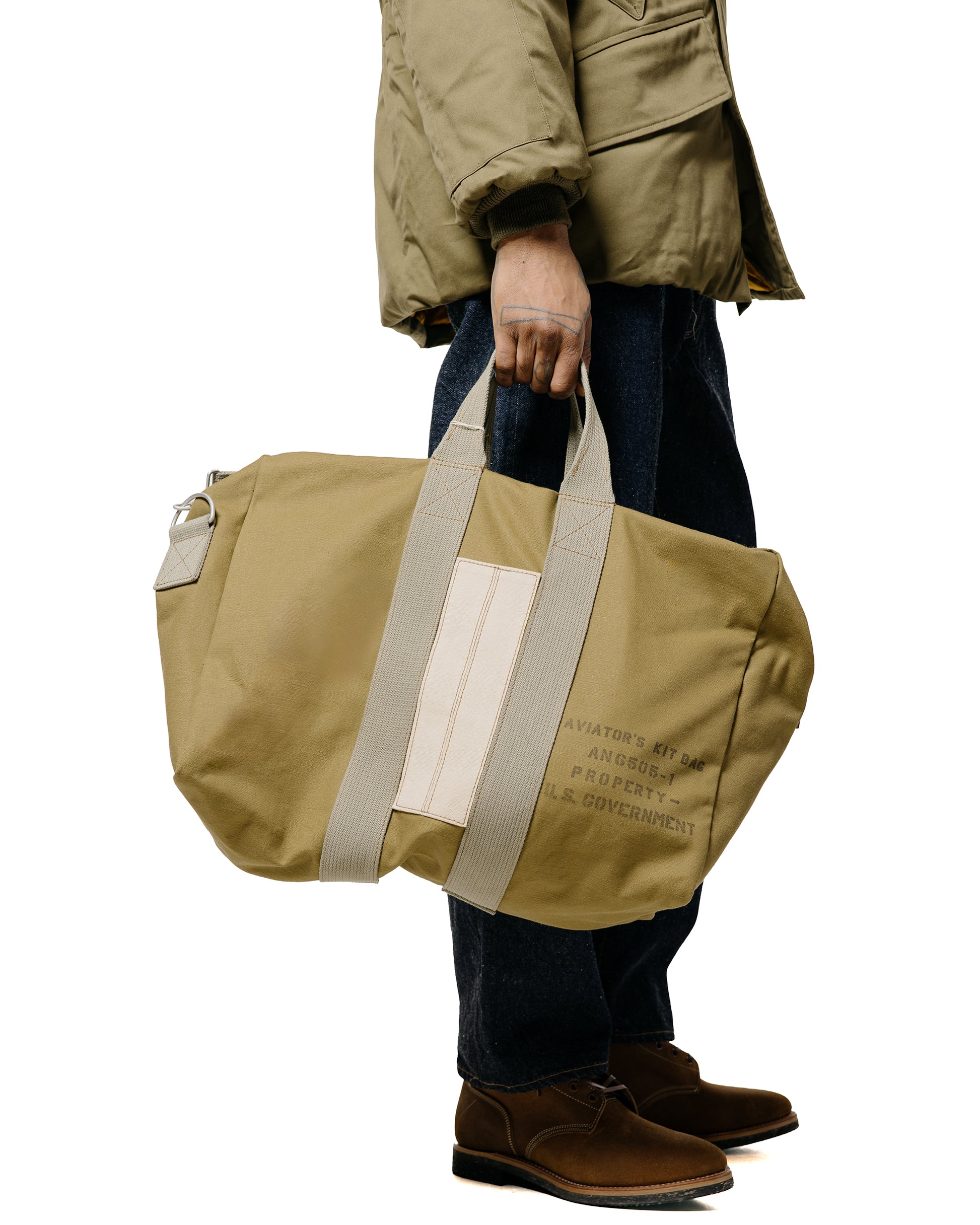 lost & found The Real McCoy's The Real McCoy's MA22101 Aviator's Kit Bag 6505-1 Khaki