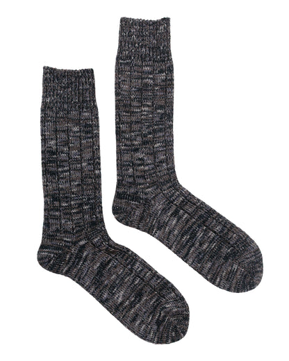 lost & found The Real McCoy's The Real McCoy's MA23110 Outdoor Wool Socks 'Camp' Charcoal