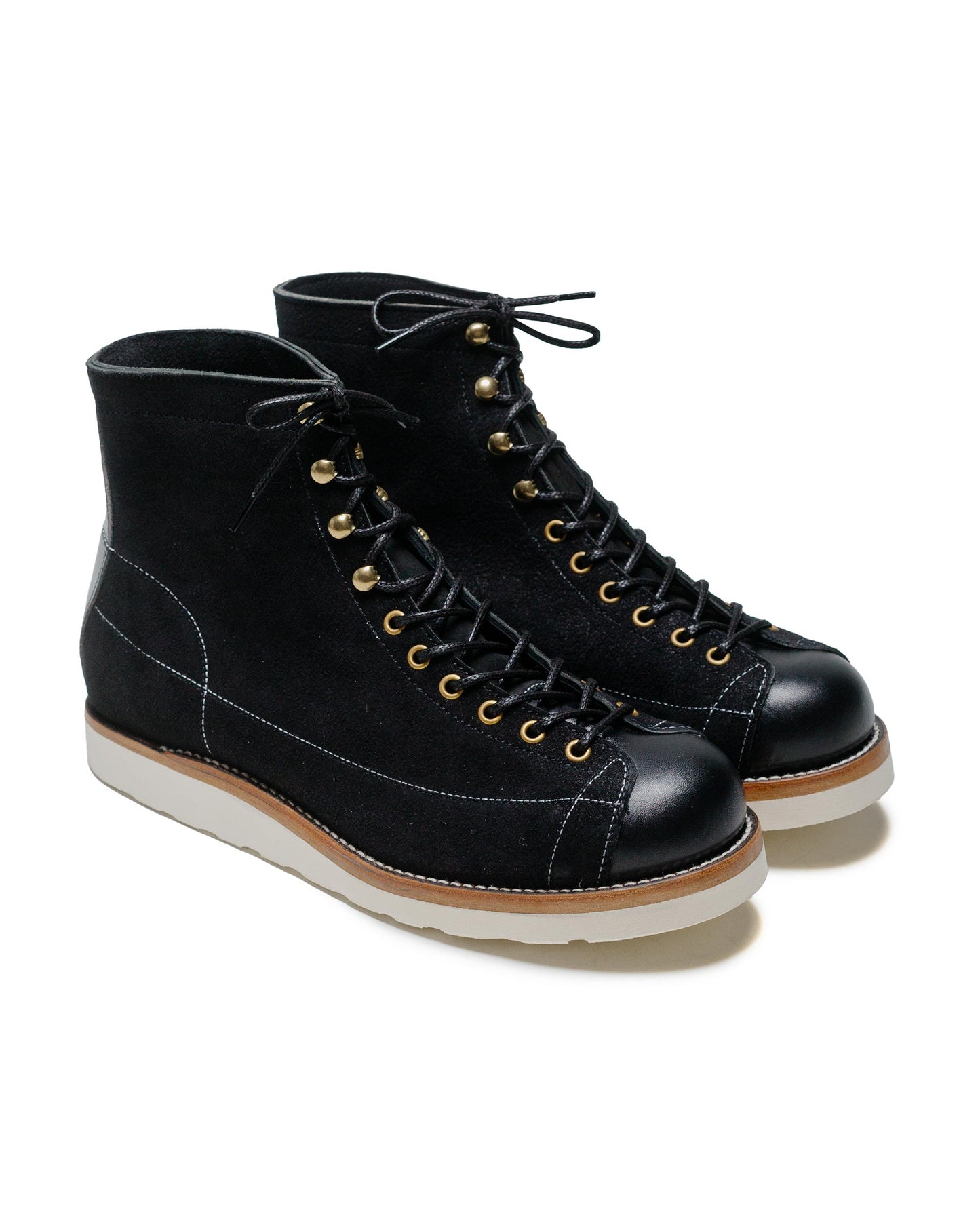 lost & found The Real McCoy's The Real McCoy's MA24009 Ten Mile Work Boots / Rough Out Leather Black