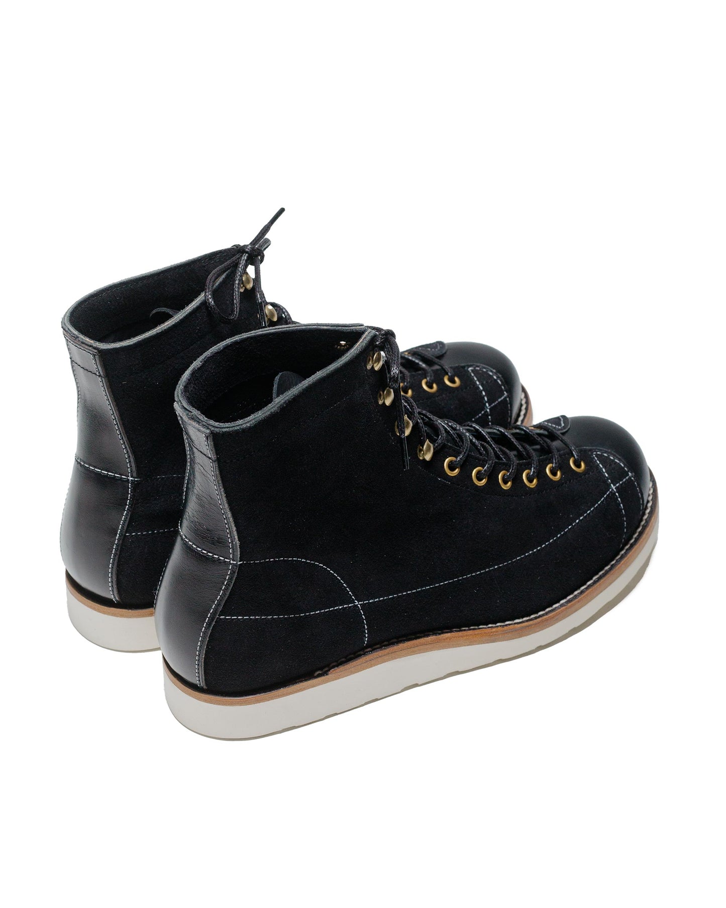 lost & found The Real McCoy's The Real McCoy's MA24009 Ten Mile Work Boots / Rough Out Leather Black
