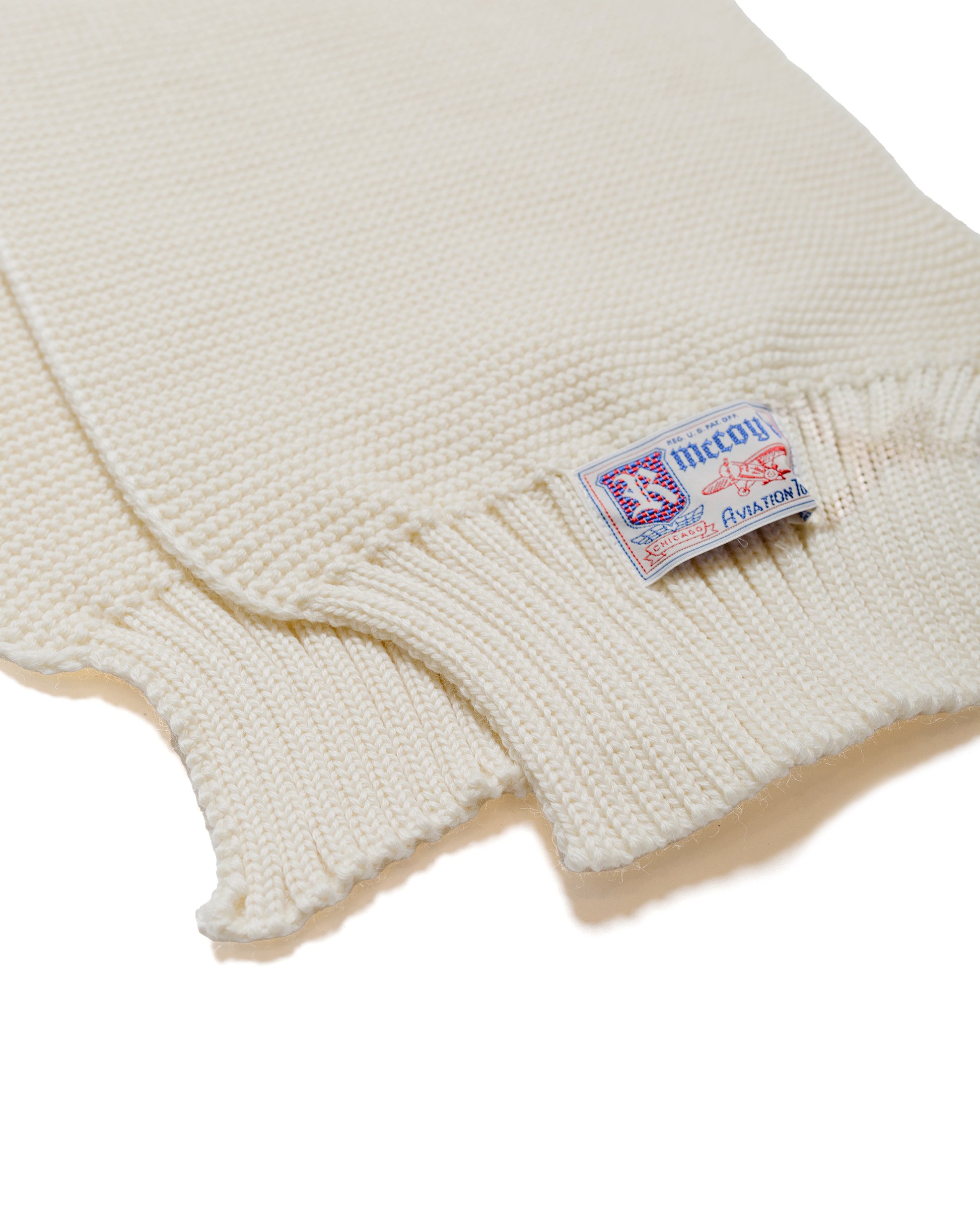 lost & found The Real McCoy's The Real McCoy's MA24103 Scarf, Wool-Knit Ecru