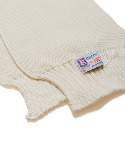 lost & found The Real McCoy's The Real McCoy's MA24103 Scarf, Wool-Knit Ecru